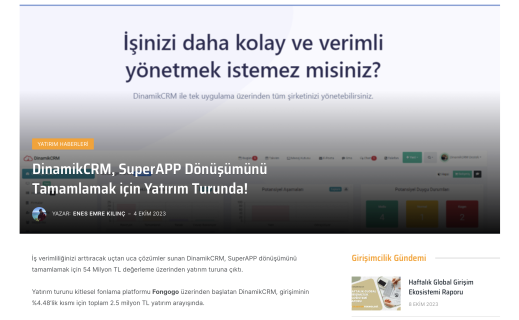 DinamikCRM StartupTeknoloji Yahya Ekinci Röp. Görseli